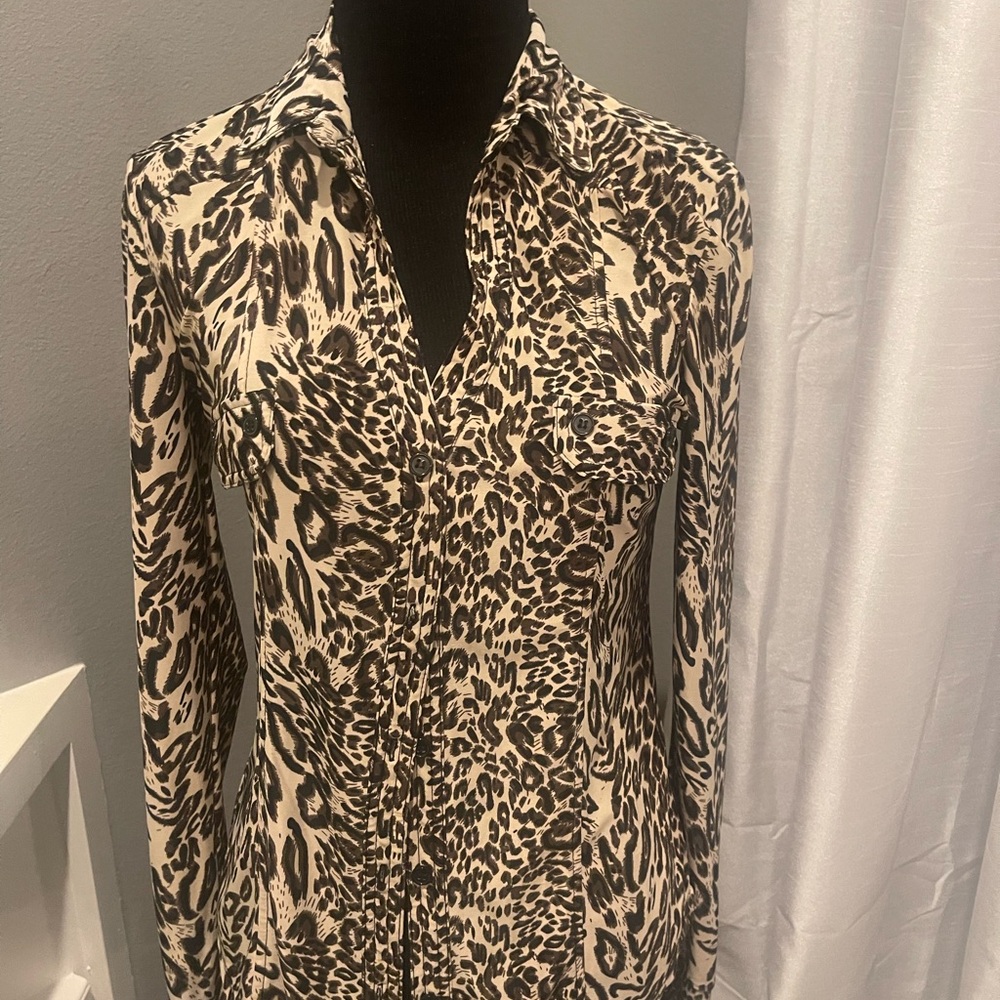 Isabella Rodriguez Animal Print Button-Down Shirt